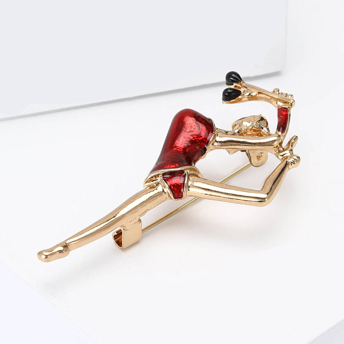 Gymnastics Girl  Alloy Rhinestone Brooch PA5763
