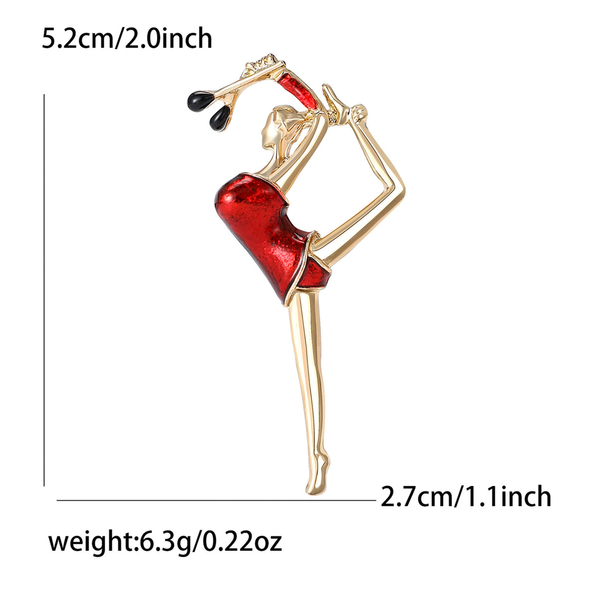 Gymnastics Girl  Alloy Rhinestone Brooch PA5763