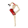Gymnastics Girl  Alloy Rhinestone Brooch PA5763