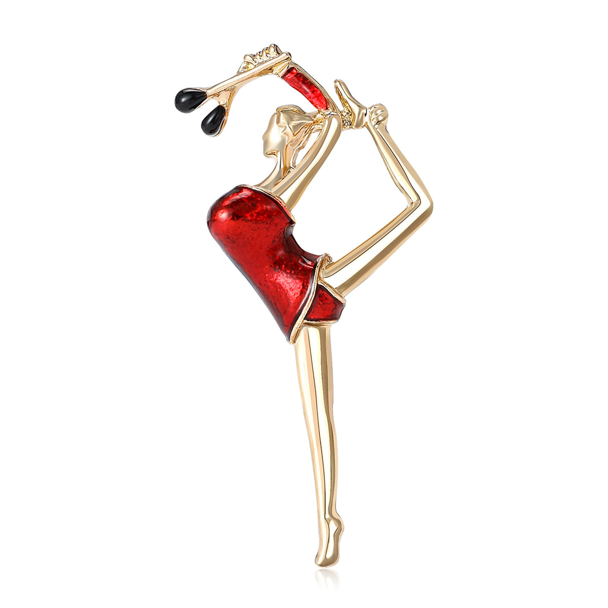 Gymnastics Girl  Alloy Rhinestone Brooch PA5763