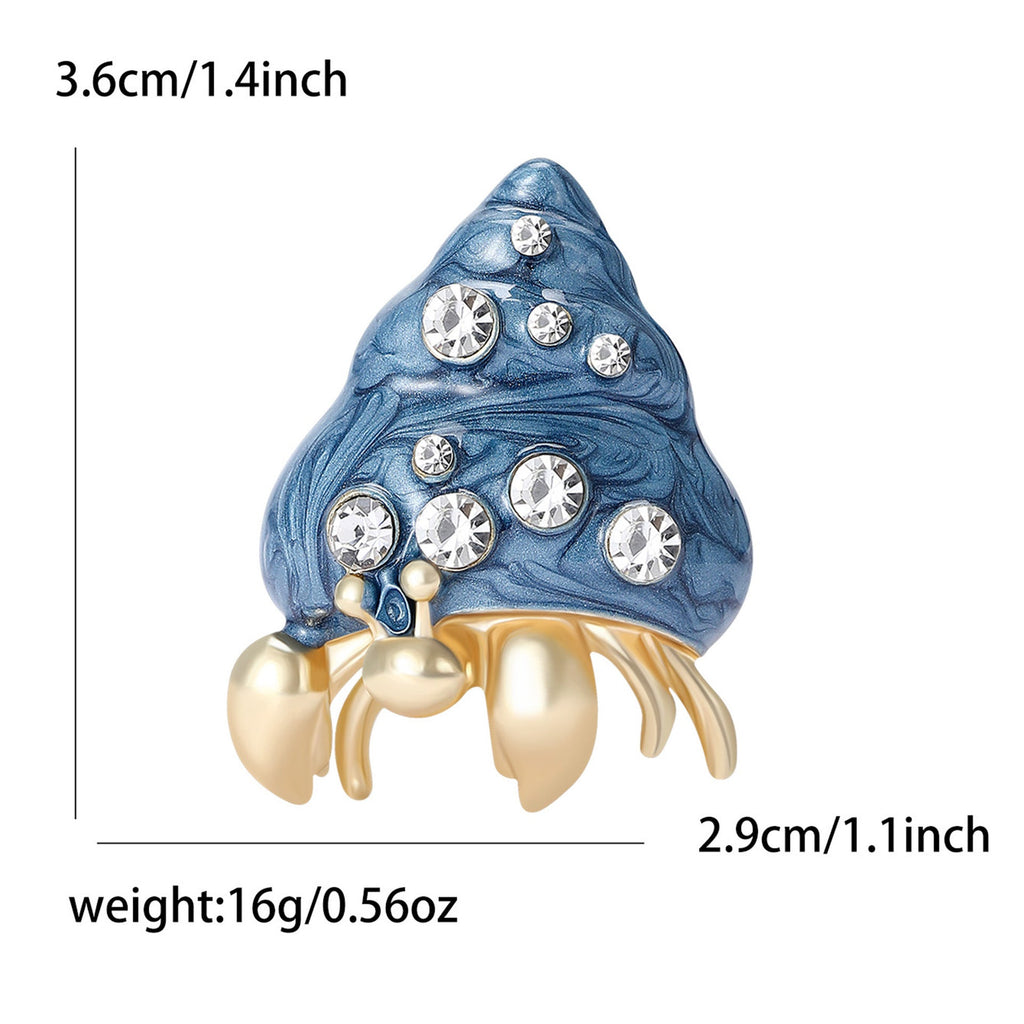 Hermit Crab Alloy Rhinestone Brooch PA5767