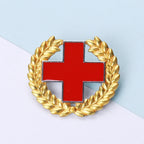 Wheat Ears And The Red Cross Alloy Rhinestone Brooch PA5770