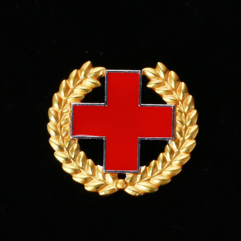 Wheat Ears And The Red Cross Alloy Rhinestone Brooch PA5770