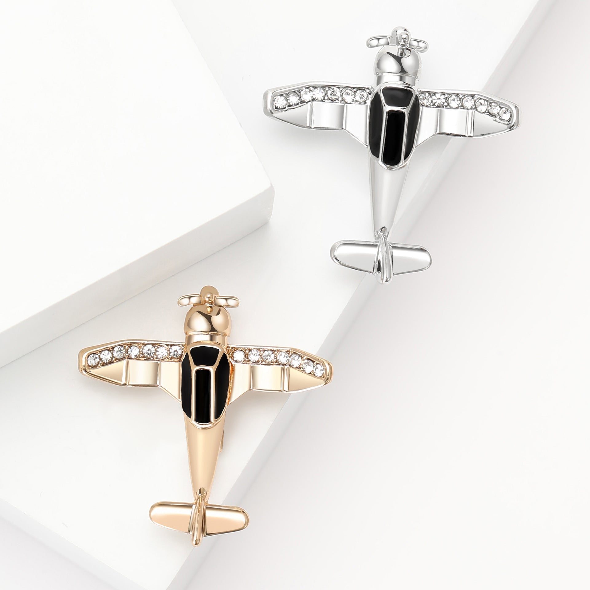 Aircraft  Alloy Rhinestone Brooch PA5772