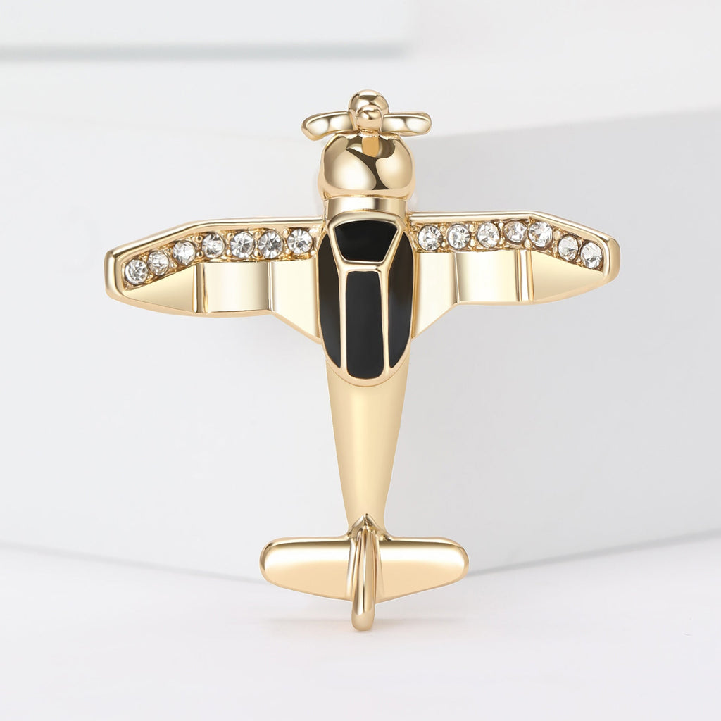 Aircraft  Alloy Rhinestone Brooch PA5772