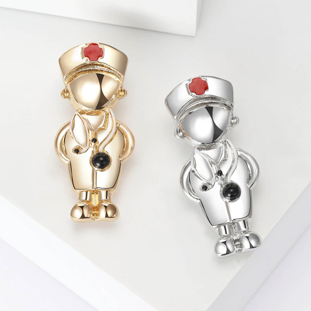 Doctor Alloy Rhinestone Brooch PA5773