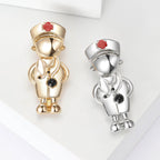 Doctor Alloy Rhinestone Brooch PA5773