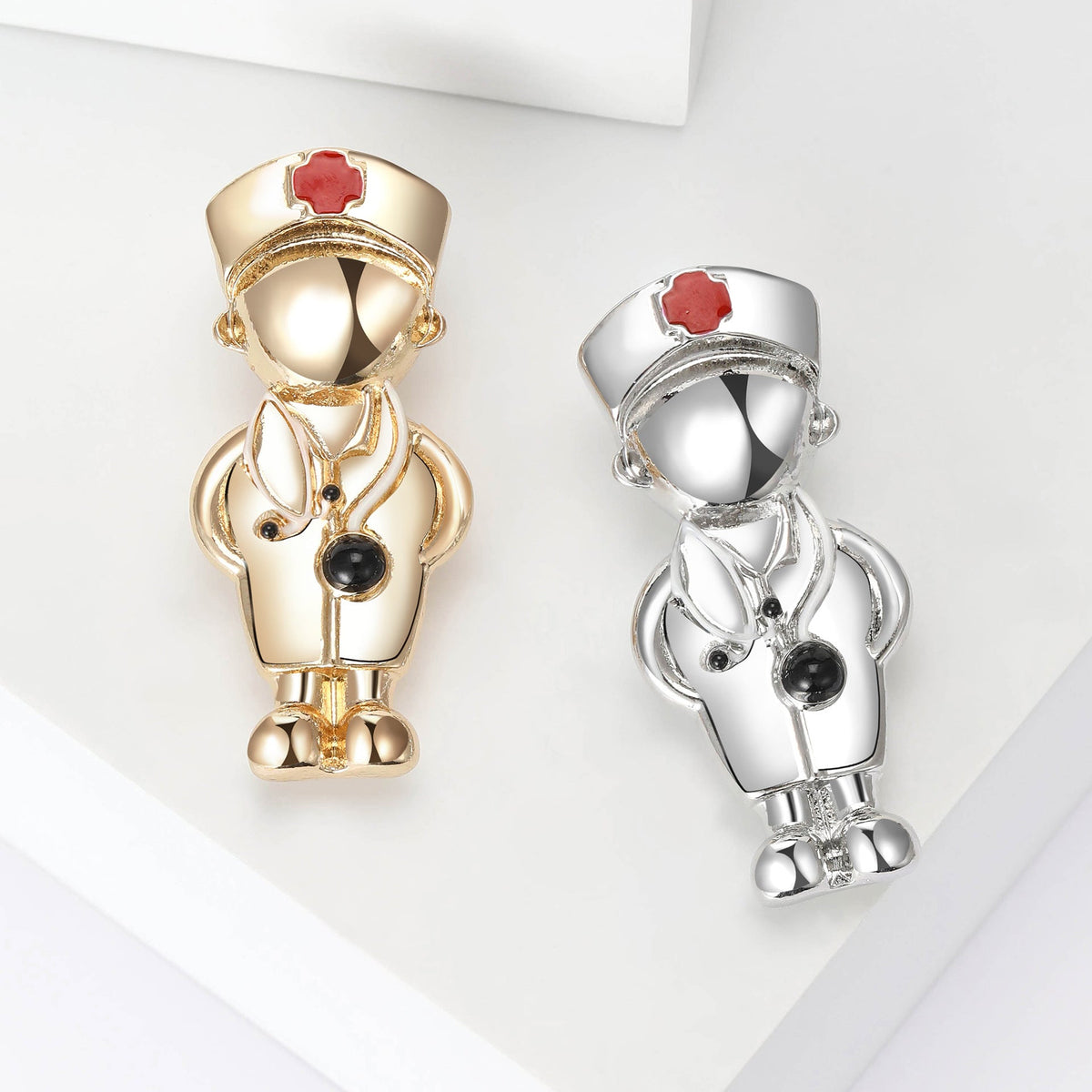 Doctor Alloy Rhinestone Brooch PA5773