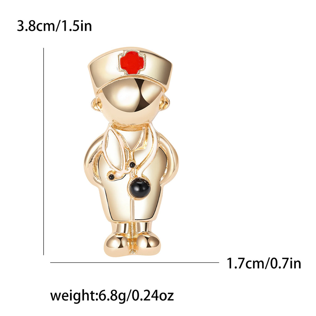 Doctor Alloy Rhinestone Brooch PA5773
