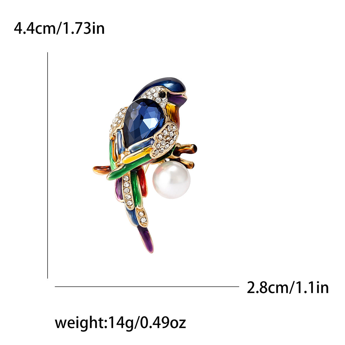 Thrush Crystal Alloy Rhinestone  Brooch PA5780