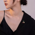 Cherry Alloy Rhinestone Brooch PA5793