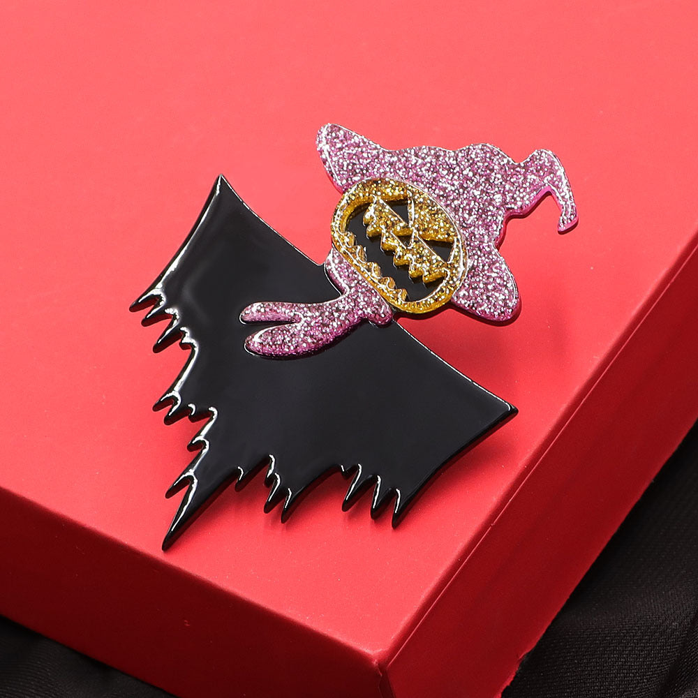 Halloween Pumpkin Witch  Acrylic Brooch PA5799