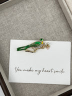 Magpies Climb Plum Blossoms Alloy Rhinestone Brooch PA5802