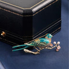 Magpies Climb Plum Blossoms Alloy Rhinestone Brooch PA5802