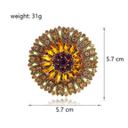 Retro Sunflower Alloy Rhinestone Brooch PA5808