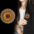 Retro Sunflower Alloy Rhinestone Brooch PA5808