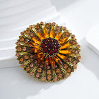 Retro Sunflower Alloy Rhinestone Brooch PA5808
