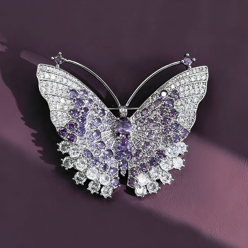 Butterfly Alloy Rhinestone Brooch PA5814
