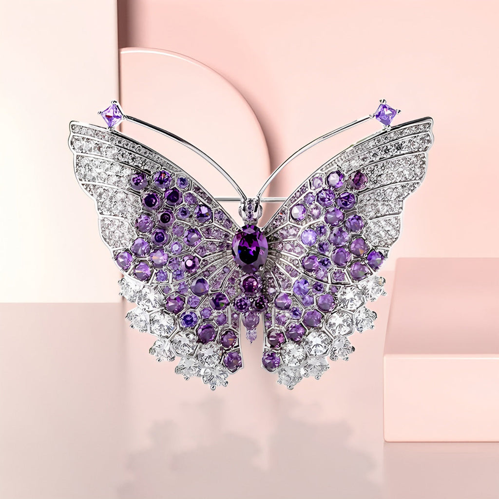 Butterfly Alloy Rhinestone Brooch PA5814
