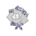 Rose Alloy Rhinestone Brooch PA5815