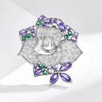Rose Alloy Rhinestone Brooch PA5815