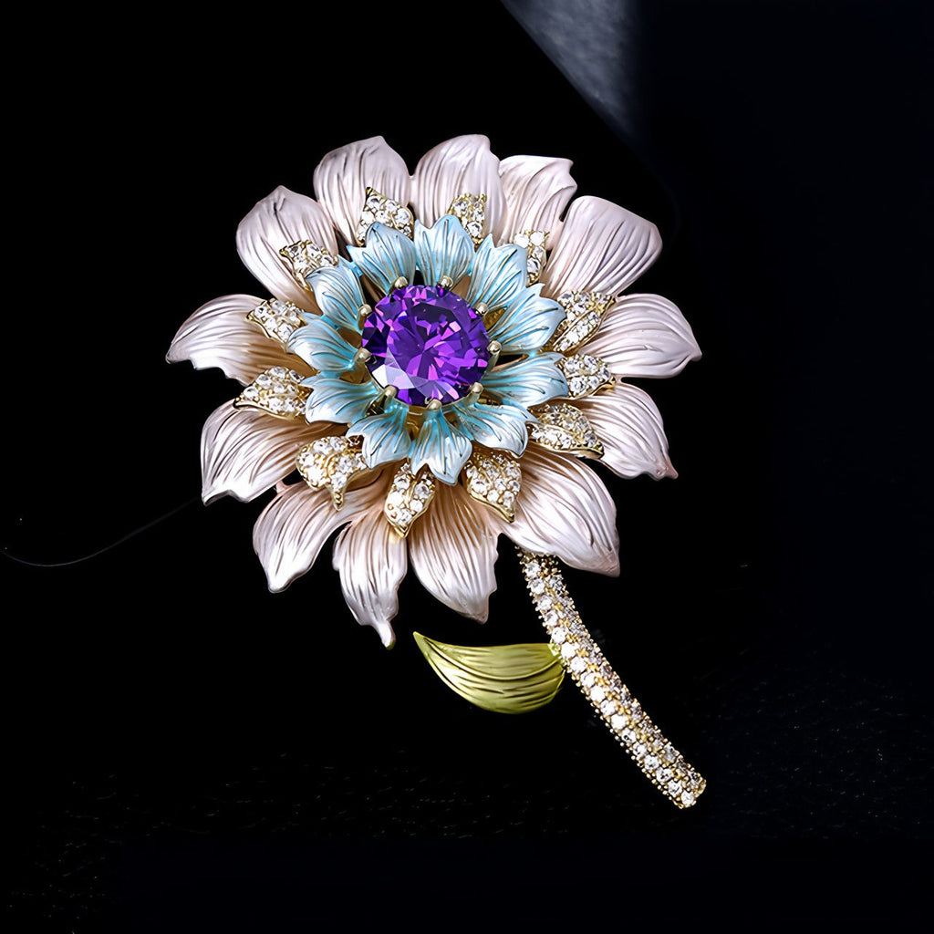 Sunflower-chrysanthemum Alloy Rhinestone Brooch PA5822