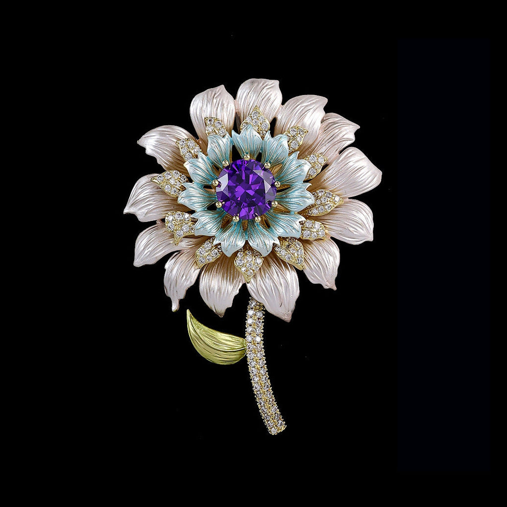 Sunflower-chrysanthemum Alloy Rhinestone Brooch PA5822