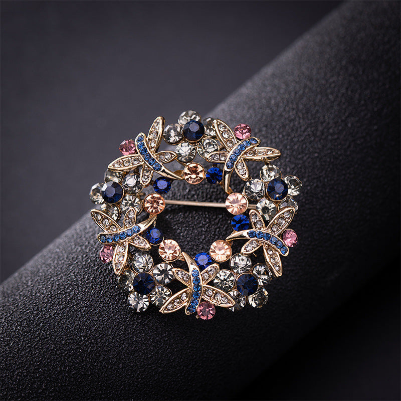 Garland Alloy Rhinestone Brooch PA5829