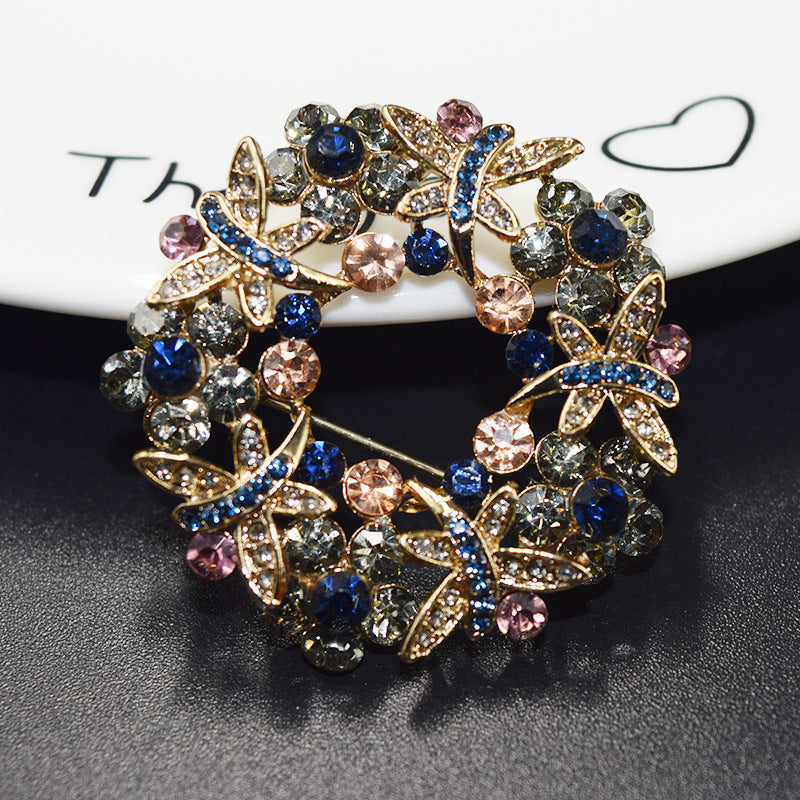 Garland Alloy Rhinestone Brooch PA5829