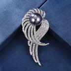 Wings Pearl Alloy Rhinestone Brooch PA5830