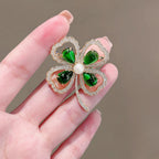 Four-leaf Clover  Alloy Rhinestone Brooch PA5832