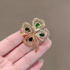 Four-leaf Clover  Alloy Rhinestone Brooch PA5832
