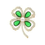 Four-leaf Clover  Alloy Rhinestone Brooch PA5832
