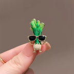 Eyeglasses Scallion Alloy Rhinestone Brooch PA5845