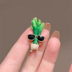 Eyeglasses Scallion Alloy Rhinestone Brooch PA5845