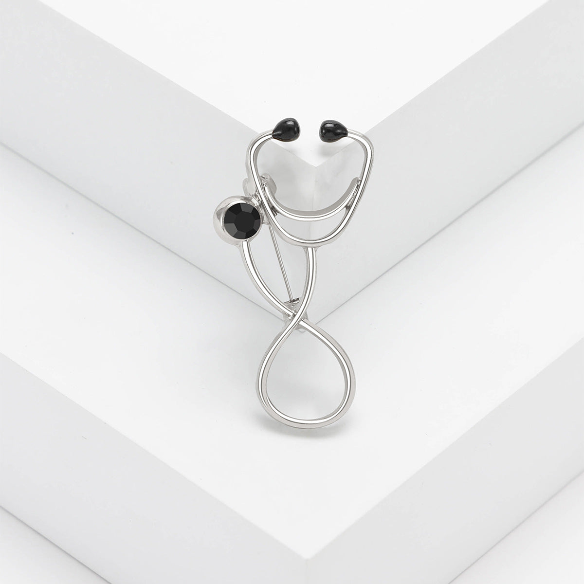 Stethoscope Alloy Rhinestone Brooch PA5847