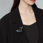 Dolphin Alloy Crystal Brooch PA5850