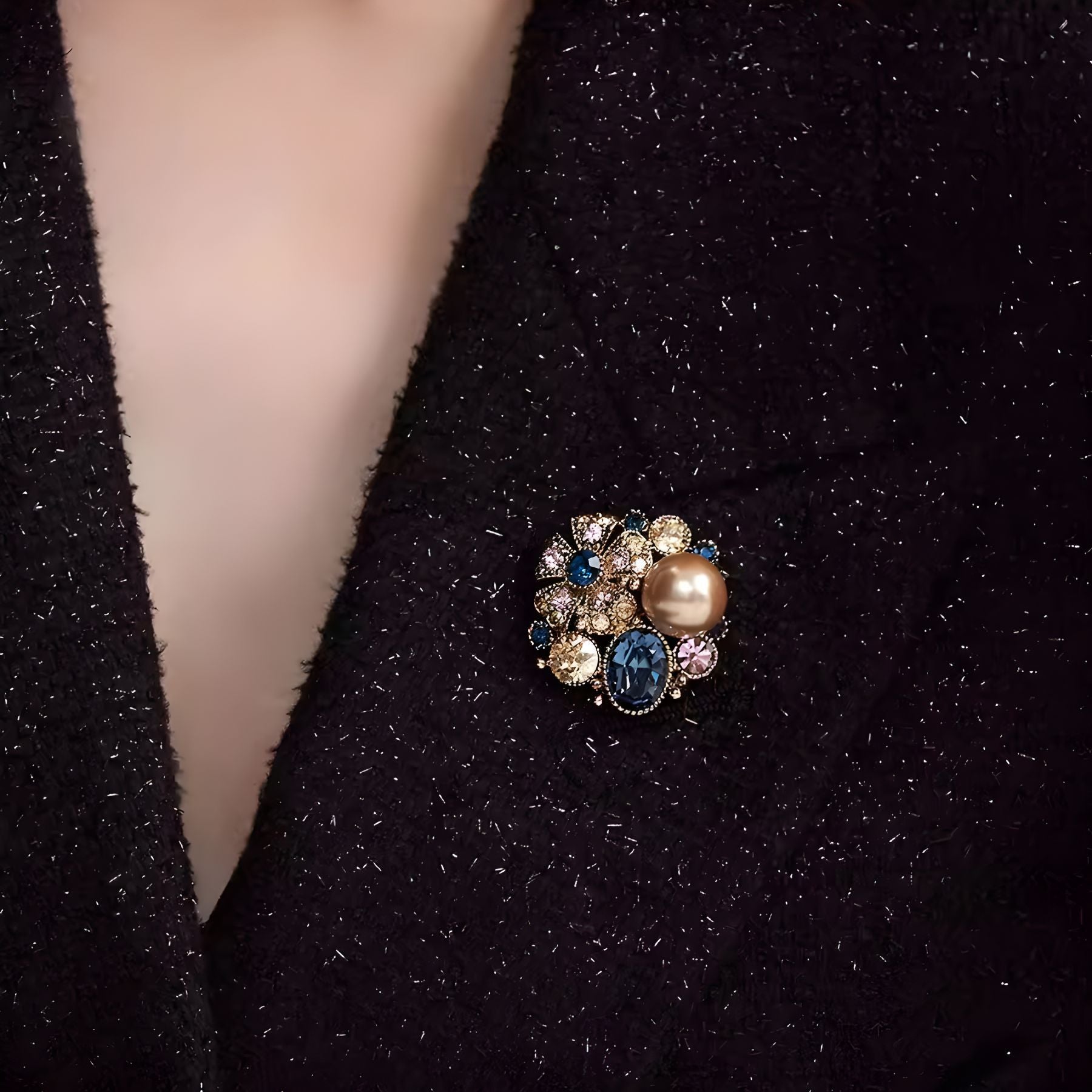 Flower Pearl Alloy Rhinestone Brooch PA5861