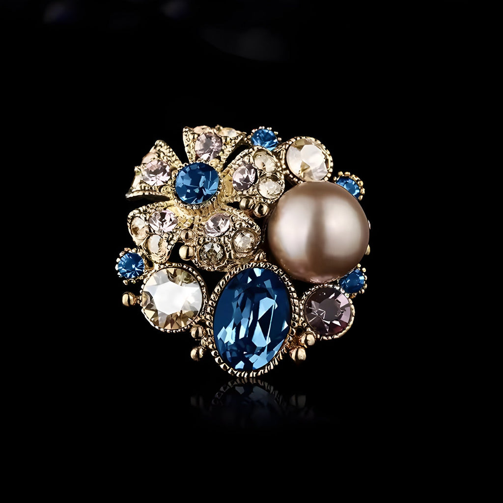 Flower Pearl Alloy Rhinestone Brooch PA5861