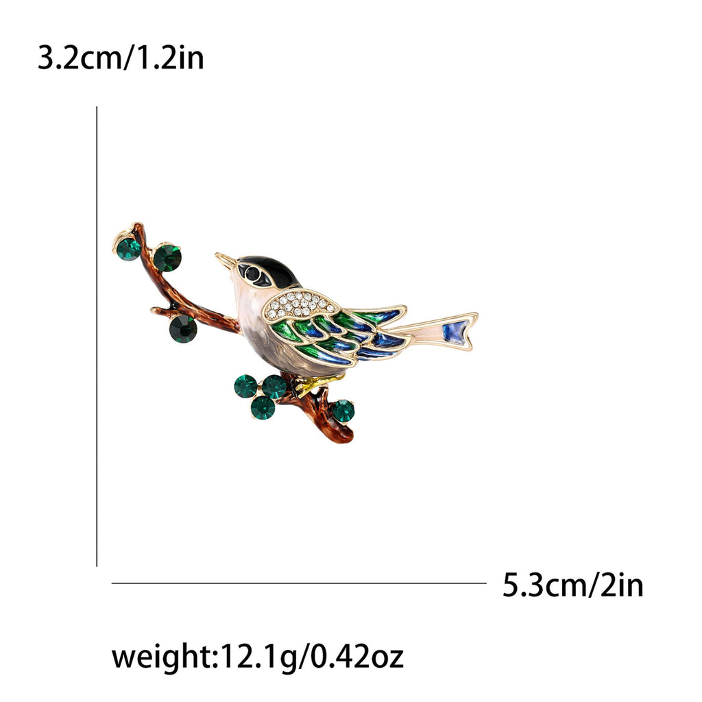 Magpie Branches Alloy Rhinestone Brooch PA5864