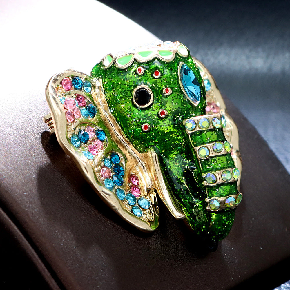 Elephant Alloy Rhinestone Brooch PA5874