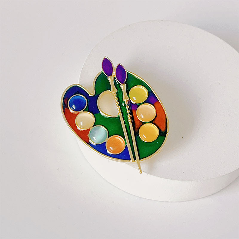 Color Palette Brush Alloy Enamel-colors Brooch PA5892