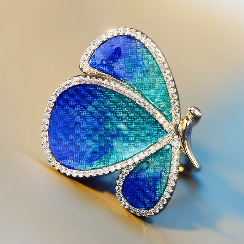 Butterfly Alloy Rhinestone Brooch PA5902