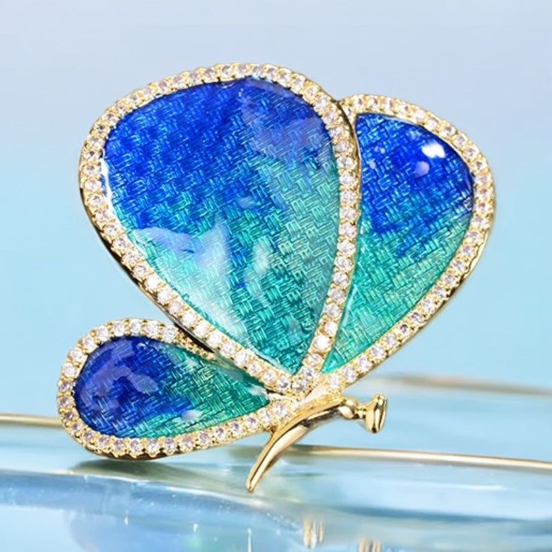 Butterfly Alloy Rhinestone Brooch PA5902