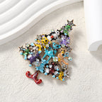 Christmas Bears Tree Alloy Rhinestone Brooch PA5906