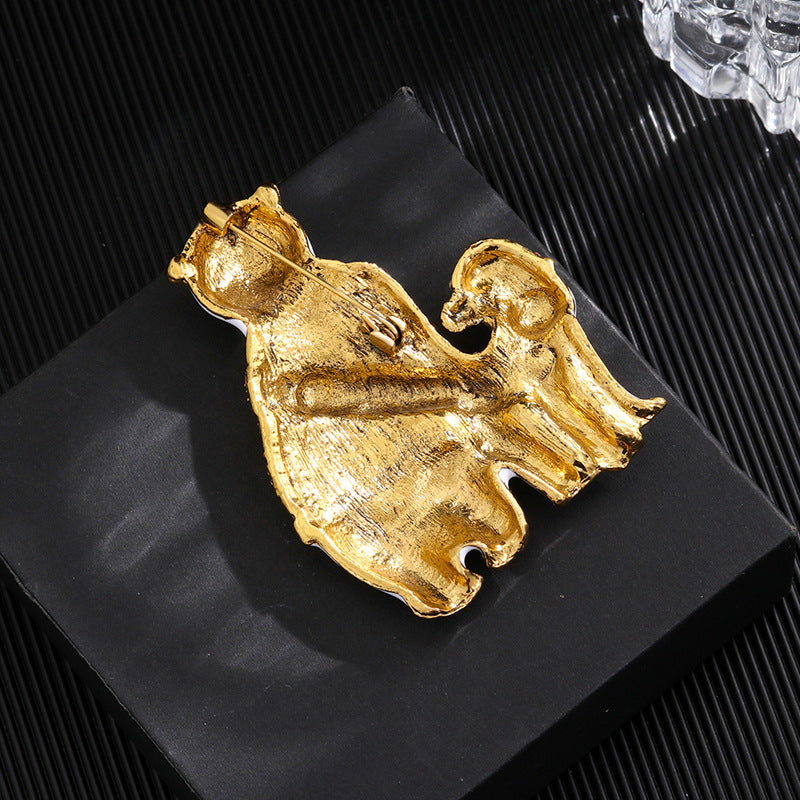 Mother And Calf Polar Bears Alloy Rhinestone Brooch PA5908