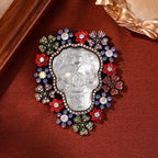 Baroque Cameo Skull Alloy Rhinestone Brooch PA5910