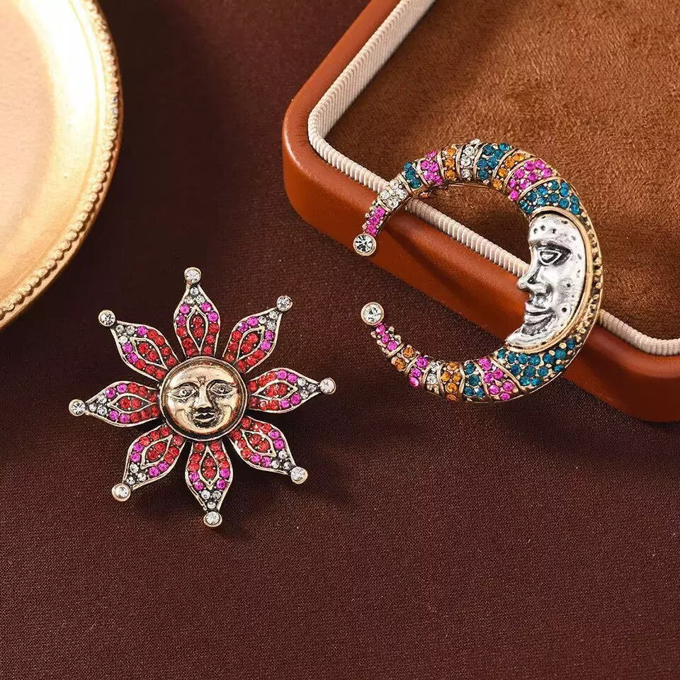 Sunflower Clown Alloy Rhinestone Brooch PA5925