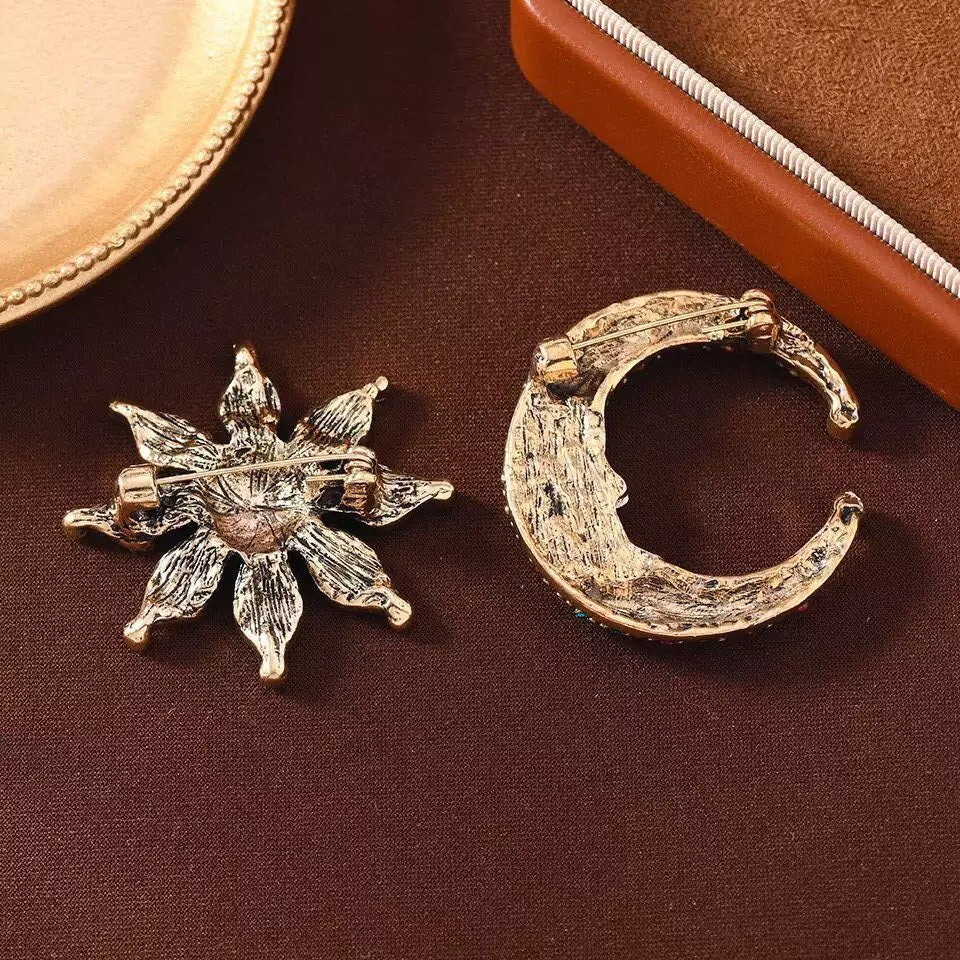Sunflower Clown Alloy Rhinestone Brooch PA5925