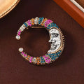Clown Moon Alloy Rhinestone Brooch PA5926